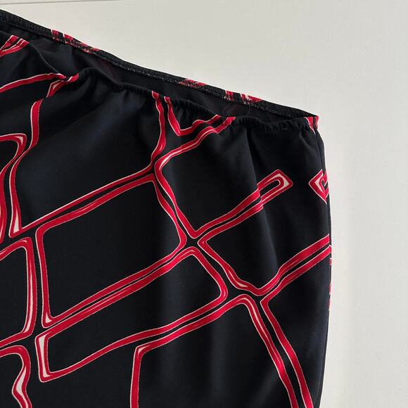 vintage back red retro abstract midi maxi skirt - Picture 3 of 8